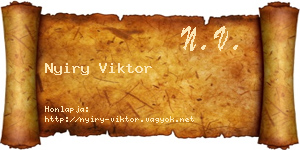 Nyiry Viktor névjegykártya